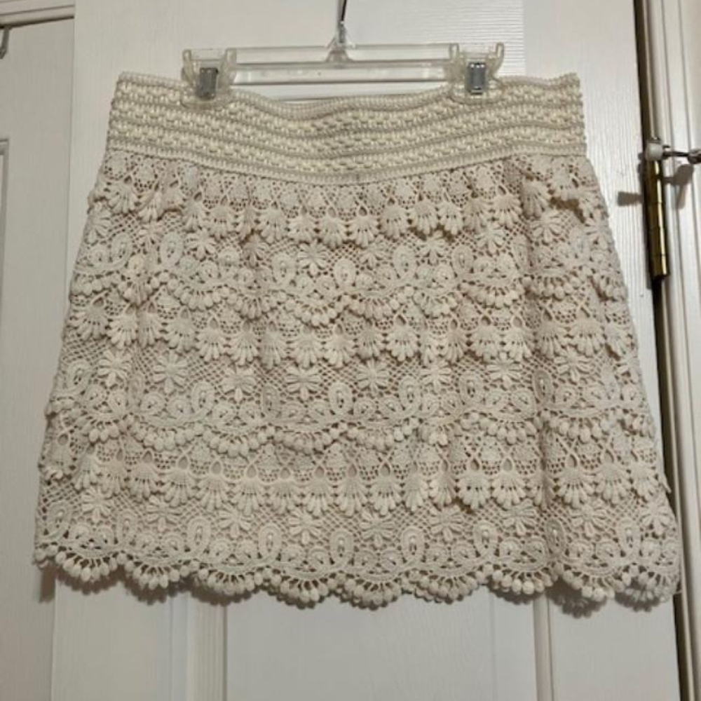 American Rag Cream Lace A-Line Mini Skirt
